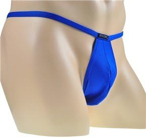 Fashion Low-waisted Sexy Men's Thongs Elastic T-back G-string Underpants - Free Size (Blue)