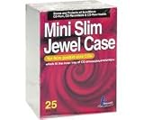 KHypermedia Slim Jewel Cases for 8-cm Mini CDs (Black, 25-Pack)