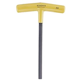Bondhus 15232 Set of 8 Hex T-handles, 6-Inch Length, sizes 3/32-1/4-Inch