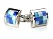 Jewelry : Glacier Blues Catseye Cufflinks in Silver Finish with Presentation Box