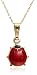 14k Yellow Gold Children's Red Ladybug Pendant, 15