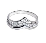 10KT White Gold Filigree Band 10K Designed Thumb Ring