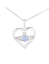 December - Blue Topaz claddagh Pendant