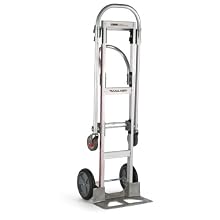 Magline GMK81UAB Aluminum Gemini Sr Convertible Hand Truck, U Loop Handle, Cushion Wheels, 500lbs Capacity, 61" Height, 55-3/4" Length x 21" Width