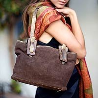 Leather handbag Mocha Surprise