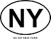 New York Oval Bumper Sticker