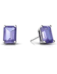 Genuine Tanzanite 14kt White Gold Stud Earrings