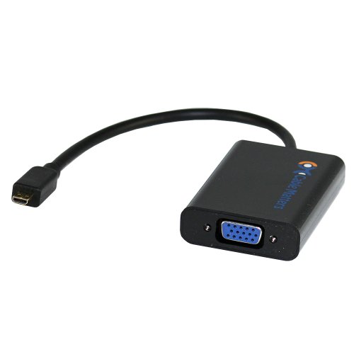 Cable Matters Gold Plated Premium Micro HDMI to VGA M/F Adapter with Audio Support in Black