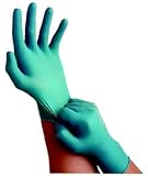 Best Price Ansell Touch N Tuff 92-500 Premium Disposable Nitrile Ambidextrous Powdered Chemical Resistant Gloves, Smooth Finish Grip, Rolled Beaded Cuff, 9.5
