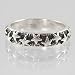 Jewelry : Sterling Silver Band Ring with Star Design, Size 8, #2596