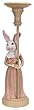 White rabbit~female candle holder w/ flameless candle