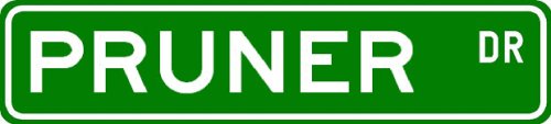 PRUNER Street Sign ~ Personalized Family Lastname Sign ~ Gameroom, Basement, Garage Sign ** ALUMINUM