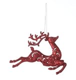 4.75 Christmas Brights Red Glitter Drenched Deer Christmas Ornament