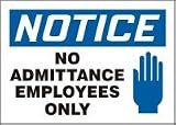 NOTICE No Admittance Employees Only (w/Graphic) 10 x 14 Dura-Plastic Sign