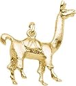 Llama Charm, Gold Plated Silver