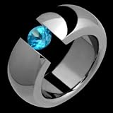 Drew Blue Topaz Titanium Ring