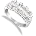 Jewelco London 18 carat solid white gold 1.25 carat claw-set round and baguette cut Fine Diamond Ring