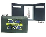 Michigan Wolverines Embroidered Leather Tri-Fold Wallet