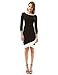 PattyBoutik Women's Color Block Boat Neck Long Sleeve Dress