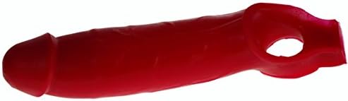 3 Extra Inches Smooth Pure Platinum Silicon Cock Extender - Penis Extention (7.25" Incertable 5" inside length, Red)