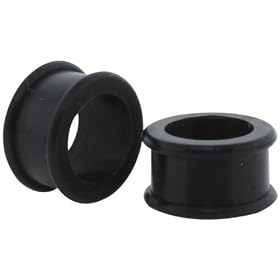 Pair 00 Gauge (10mm) - Black Silicone Flexible Acrylic Ear Plug Earlet - Body Jewelry
