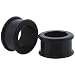 Pair 0 Gauge (8mm) - Black Silicone Flexible Acrylic Ear Plug Earlet - Body Jewelry