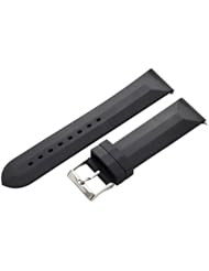 22mm Black Rubber / Silicone Watch Band Strap with Built in Quick Release Pins for Divers! Stainless Steel Buckle Invicta - Fits All Watches!!!