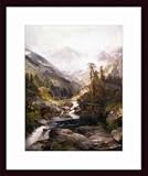 The Mountain of the Holy Cross, Art Poster by Thomas Moran, with Wood Frame, poster size: 16