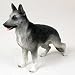 German Shepherd Dog Figurine - Silver & Black