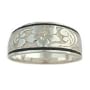 Hawaiian Heirloom Jewelry Black Border Sterling Silver Tapered Ring