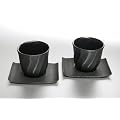 Gusseisen Teetassen-Set 4-teilig Schwarz