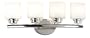 Kenroy Home 3393 Bow Four-Light Vanity, Polished Nickel with White Globes
