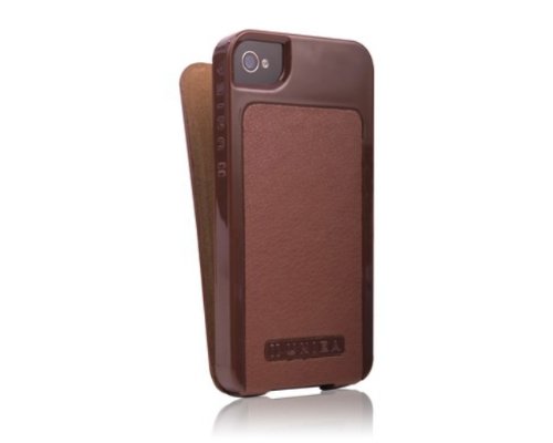 UNIEA ユースーツ フォリオ プレミアム エグゼクティブ レザーハードフリップケース iPhone4 & iPhone4S用 グロッシーブラウン usufp-ip4-brown