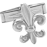 Platinum Fleur de Lis Cuff Link, Single