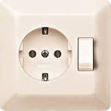 Merten 272524 SCHUKO-Steckdose mit Wechselschalter, wei&szlig;, M1