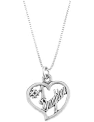 Sterling Silver One Sided #1 Daughter Inside Heart Necklace