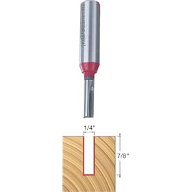 Freud 12-102 1/4-Inch Diameter by 7/8-Inch Double Flute Straight Router Bit with 1/2-Inch Shank