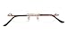 Dr. Dean Edell Reading Eyewear Rimless 3/4-Eye Rectangular Plastic Frame in Gold with Tortoise Trim and Spring Hinges, +2.50