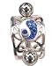 Blue Crystal Yin Yang Curved Barbell Body Piercing