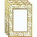 Collector's Gallery Tinted Embossed Gold Swirls Photo Greeting Cards for Your 3.5
