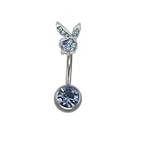 Piercing nombril Playboy strass bleu