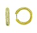18K Yellow Gold and Diamond Hoops Earrings