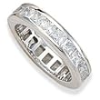 Channel set princess cut clear CZ Sterling Silver Ring