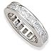 Channel set princess cut clear CZ Sterling Silver Ring