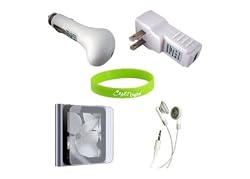 CrazyOnDigital Charger, Earphone, and Screen Protector Bundle for iPod nano 6G