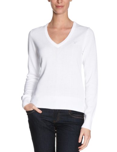 GANT Damen Pullover 483022, Gr. 40 (L), Wei&szlig; (WHITE) Preisvergleich