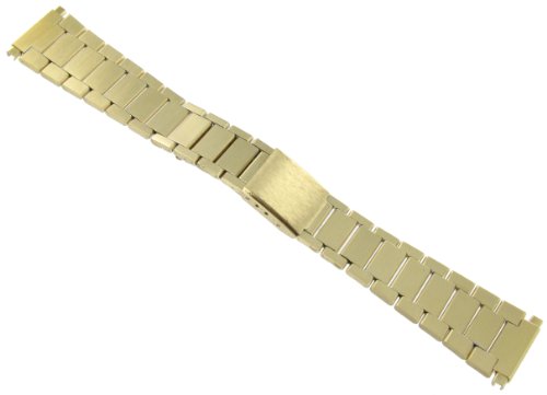 18-22mm Speidel Gold Tone GP Solid Flat Link Fold Buckle Watch Band 1694/00