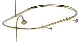 CLAWFOOT TUB SHOWER ENCLOSURE, OVAL CURTAIN RING-BRASS
