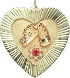 Baby Shoe in Heart, 14K Gold Charm