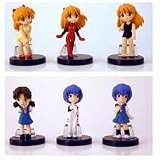 Evangelion Mini Neon Genesis Figures on Stand (6 in a set) - Japanese Import!